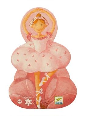 New DJECO The Ballerina With The Flower Silhouette Puzzle 36 Pieces Ages 4+
